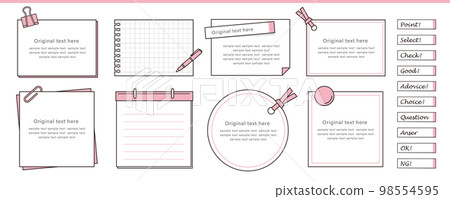 For the treatment of titles and designs. Memo paper frame design set 98554595
