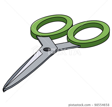 Closed scissors diagonal illustration 98554658