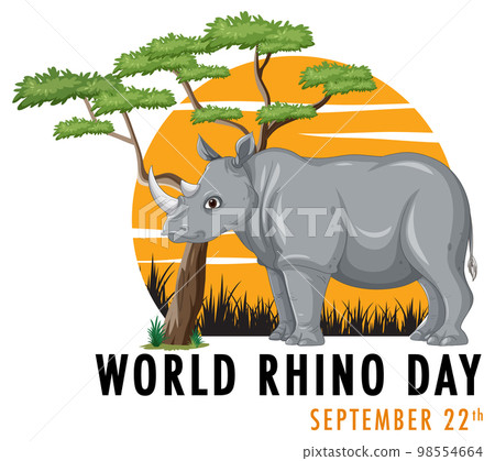 World Rhino Day September 22 - Stock Illustration [98554664] - PIXTA