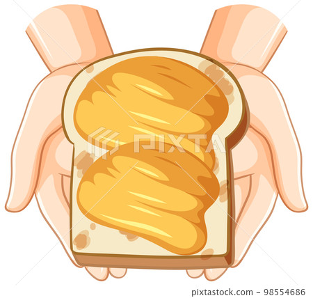 Bread with butter in cartoon style 98554686