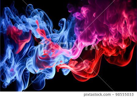 multicolored paint in water background 3d. Generative AI multicolored paint in water background 3d. Generative AI 98555033