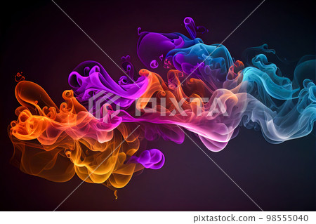 multicolored paint in water background 3d. Generative AI multicolored paint in water background 3d. Generative AI 98555040