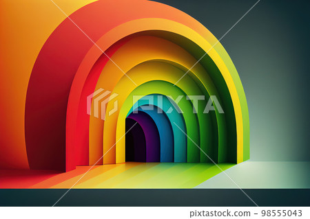 colorful rainbow drawing. Generative AI colorful rainbow drawing. Generative AI 98555043