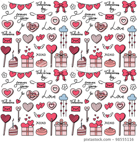 Valentines day vector seamless pattern Valentines day vector seamless pattern 98555116