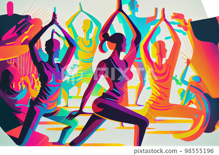 girl doing yoga. yoga minimalism. Generative AI girl doing yoga. yoga minimalism. Generative AI 98555196