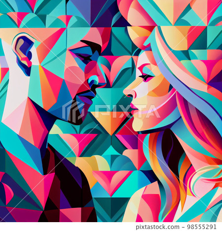 Man and woman. Valentine's Day. symbol of love. Generative AI Man and woman. Valentine's Day. symbol of love. Generative AI 98555291