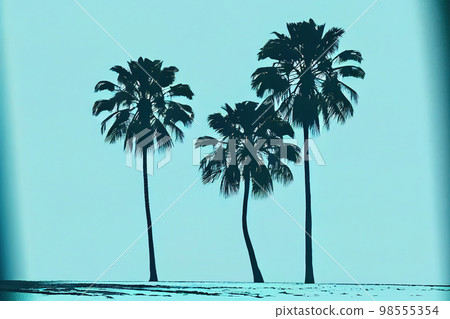 palm tree drawing minimalism. Generative AI palm tree drawing minimalism. Generative AI 98555354