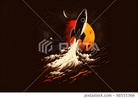 rocket minimalism. rocket takeoff. Generative AI rocket minimalism. rocket takeoff. Generative AI 98555366