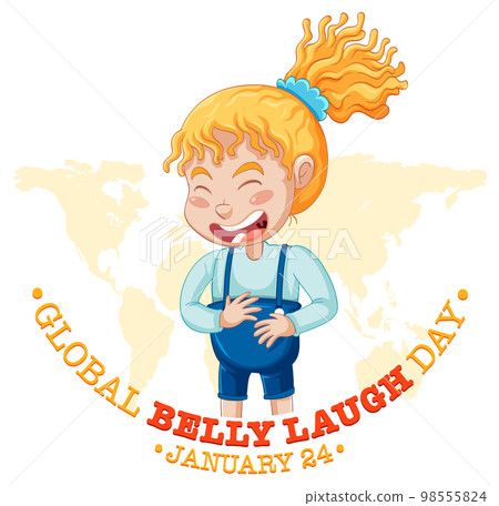 Global belly laugh day logo banner 98555824