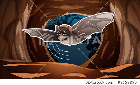 Thumbnail design with a bat in dark cave 98555859