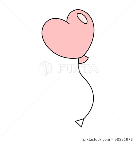 單品情人節插畫心形氣球 98555978