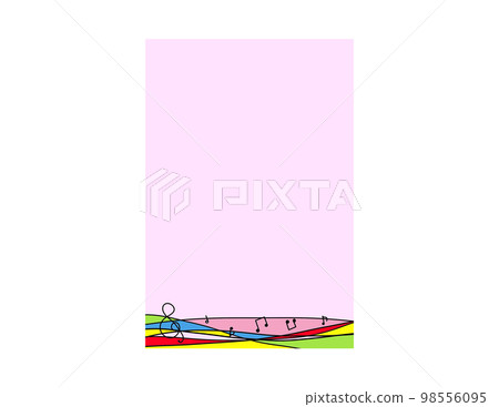 Music note image frame background material 98556095