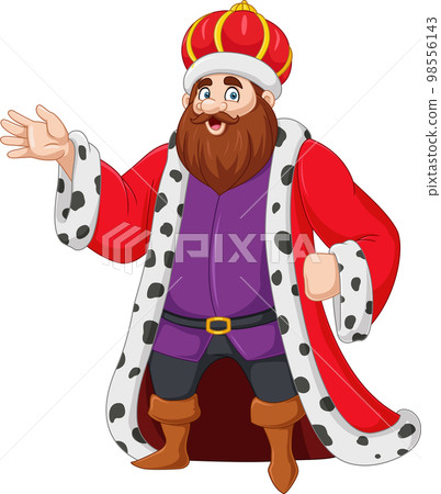 Cartoon king standing on white background Cartoon king standing on white background 98556143