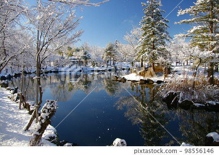 Zenibuchi Park covered in snow Zenibuchi Park covered in snow 98556146
