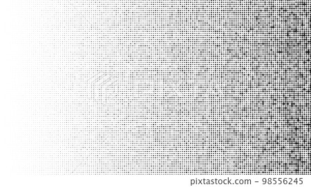 Grain stippled gradient. Faded stochastic dotwork texture. Random grunge noise background. Black dots, speckles or particles wallpaper. Halftone vector monochrome  98556245