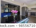 Living Room and Kitchen Modern Interior. Modern townhouse renovation 98556710