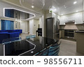 Living Room and Kitchen Modern Interior. Modern townhouse renovation 98556711