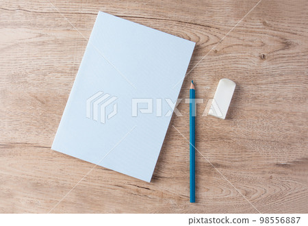 flat lay book and stationery 98556887