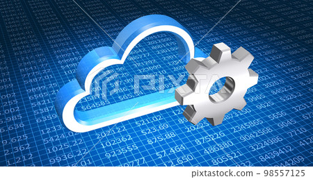 Cloud and settings icon, cloud computing maintenance image Cloud and settings icon, cloud computing maintenance image 98557125