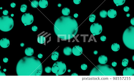 Spheres Levitation on Black Background. Glowing decorative Spheres Levitation on Black Background. Glowing decorative 98557255