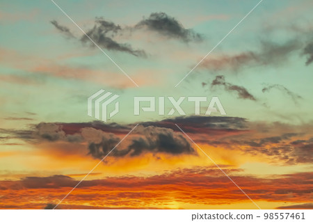 Dramatic sky, clouds and morning sun 98557461