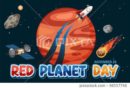 Red Planet Day Banner Design 98557748