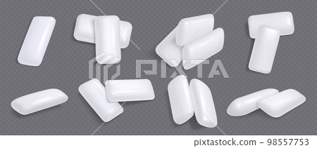 White chewing gums, mint candies for fresh breath 98557753