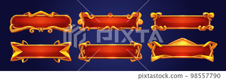 Medieval red buttons, ui game menu elements Medieval red buttons, ui game menu elements 98557790