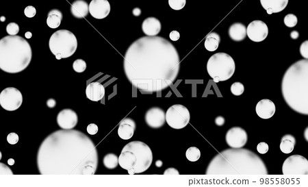 Spheres Levitation on Black Background. Glowing decorative Spheres Levitation on Black Background. Glowing decorative 98558055