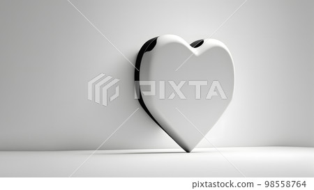 minimalistic valentines day background with heart symbol, copy space at the left side, neural network generated art 98558764