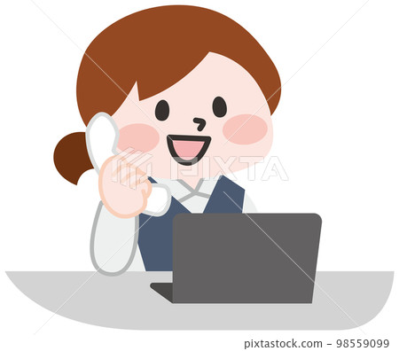 Female office worker making a phone call Female office worker making a phone call 98559099