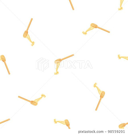 Honey spoon pattern seamless background texture repeat wallpaper geometric vector 98559201