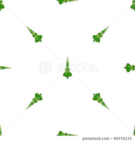 Green Christmas tree toy pattern seamless background texture repeat wallpaper geometric vector 98559235