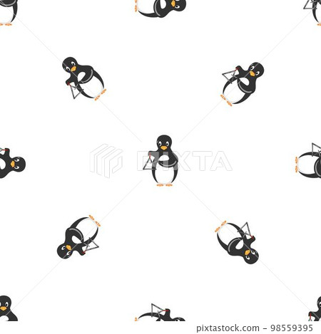 Penguin ringer pattern seamless background texture repeat wallpaper geometric vector 98559395