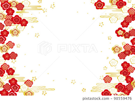 梅花日本模式背景圖。 98559476