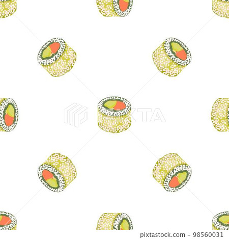 Sushi roll pattern seamless background texture repeat wallpaper geometric vector Sushi roll pattern seamless background texture repeat wallpaper geometric vector 98560031