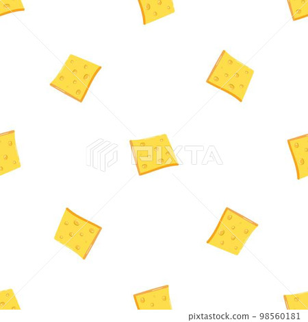 Cheese slice pattern seamless background texture repeat wallpaper geometric vector 98560181