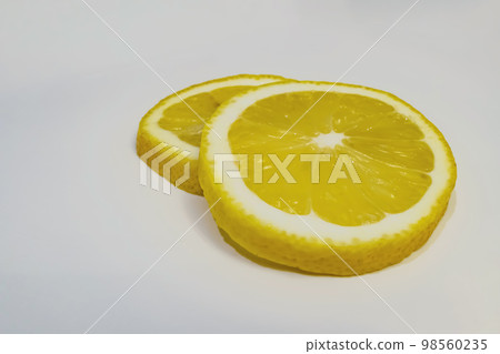 lemon slices on white background lemon slices on white background 98560235