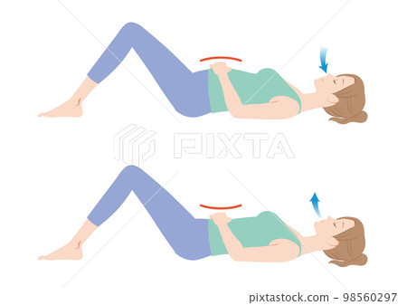 Belly breathing while sleeping Belly breathing while sleeping 98560297