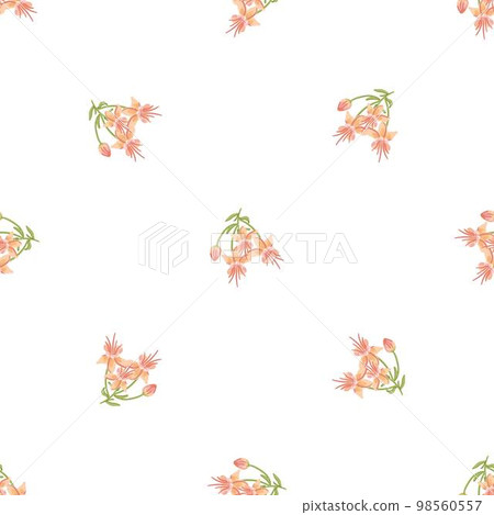 Flower cacao tree pattern seamless background texture repeat wallpaper geometric vector 98560557