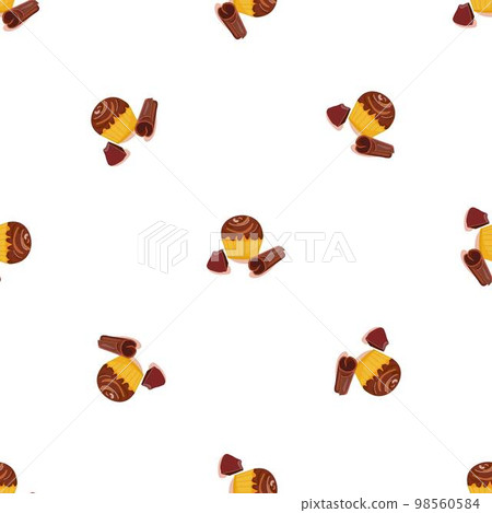Cocoa cupcake pattern seamless background texture repeat wallpaper geometric vector Cocoa cupcake pattern seamless background texture repeat wallpaper geometric vector 98560584
