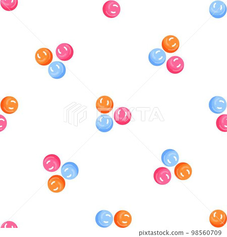 Gum colorful balls pattern seamless background texture repeat wallpaper geometric vector 98560709
