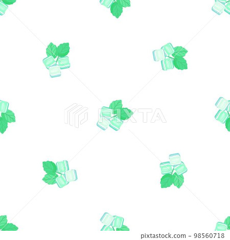 Mint gum pads pattern seamless background texture repeat wallpaper geometric vector 98560718