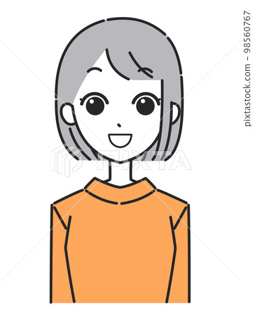 女性面部表情圖標微笑 98560767