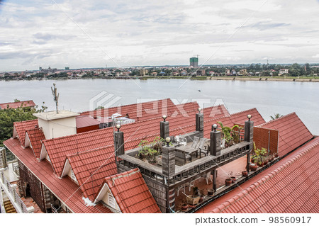 Phnom Penh Over View at Riverside from roof 98560917