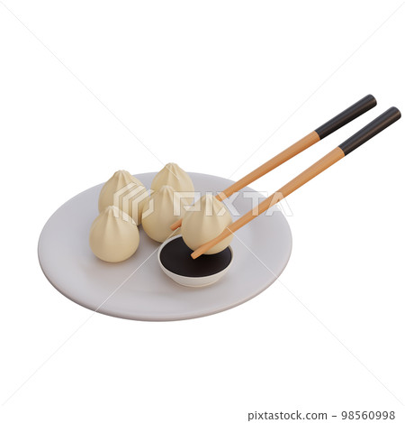 3d illustration of asian food Dumpling 98560998