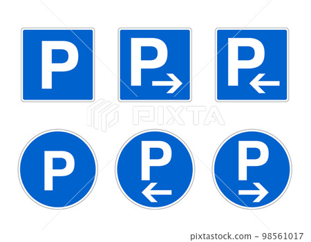 Road sign parking lot icon set Road sign parking lot icon set 98561017