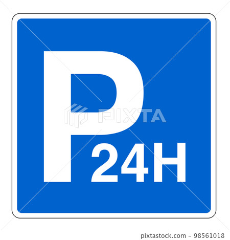 Road sign 24-hour parking icon 98561018