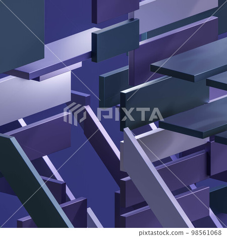 violet blue abstract geometric shape 3d render illustration violet blue abstract geometric shape 3d render illustration 98561068