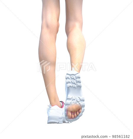 腳穿運動鞋燙髮3DCG插畫素材 98561182